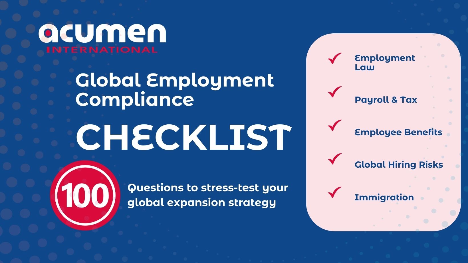 Global Employment Compliance Checklist. 100 Questions